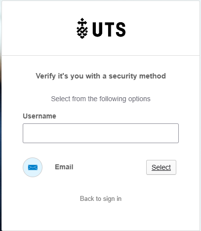 uts open log in unlock account verification screen